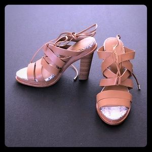 NWOB Calvin Klein Panelope Lace-Up Hgh Heel Sandal